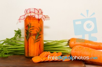 Artisan Preparation Of Pickling Fresh Organic Carrots Stock Photo