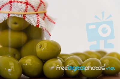 Artisanal Preparation Of Healthy Pickles Of Green Olives Stock Photo