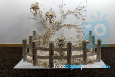 Artistic Display Made Of Paper At The Millennium Centre In Cardi… Stock Photo