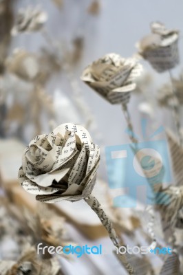 Artistic Flower Display Made Of Paper At The Millennium Centre I… Stock Photo