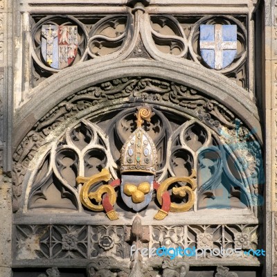 Artwork Above The Entrance To Canterbury Cathedral Stock Photo