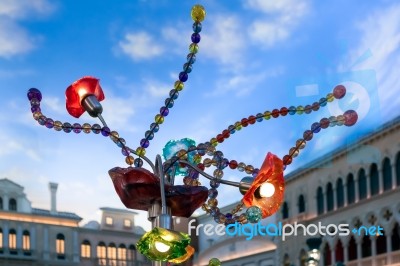 Arty Lights In St Mark's Square Venetian Hotel Las Vegas Stock Photo