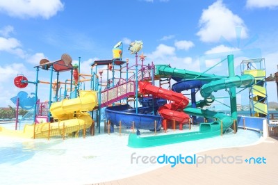 Aruba - Feb 5: Palm Island Resort Waterpark In Aruba On Feb 5, 2… Stock Photo