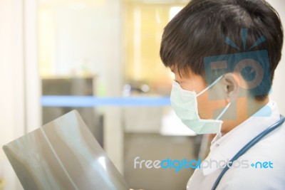 Asia Scientist Working In Biological Laboratory Stock Photo