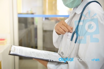 Asia Scientist Working In Biological Laboratory Stock Photo