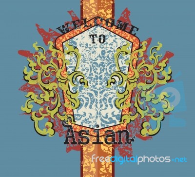 Asian Art Pattern Stock Image