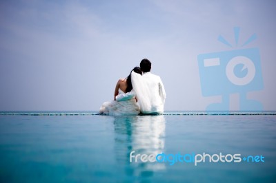 Asian Bride And Groom Stock Photo