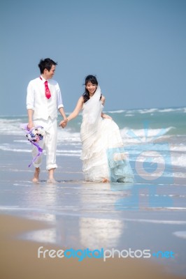 Asian Bride And Groom Stock Photo