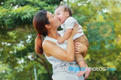 Asian Family Stock Photo