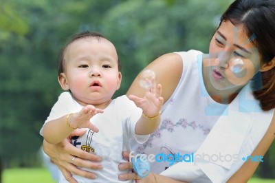 Asian Family Stock Photo