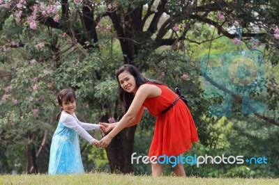 Asian Family Stock Photo