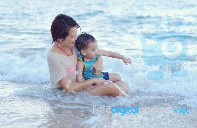 Asian Family Fun Stock Photo