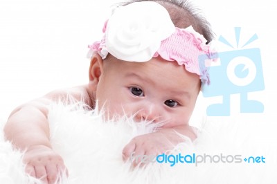 Asian Laughing Baby Stock Photo