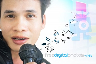 Asian Male Singer Stock Photo