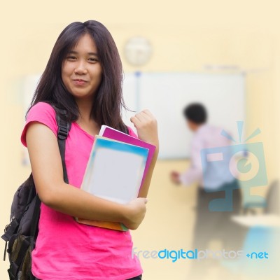 Asian Schoolgirl Stock Photo