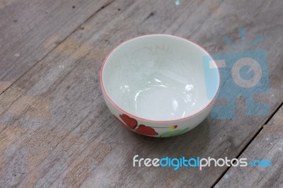 Asian Table Set On Wooden Table Background Stock Photo