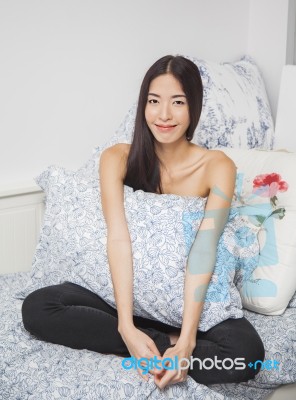 Asian Woman Relaxing Stock Photo