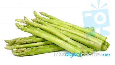 Asparagus Isolated On The White Background Stock Photo