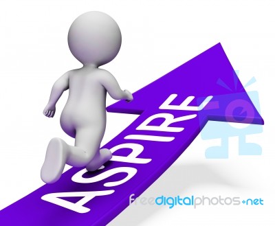 Aspire Arrow Indicates Missions Future And Plans 3d Rendering Stock Image