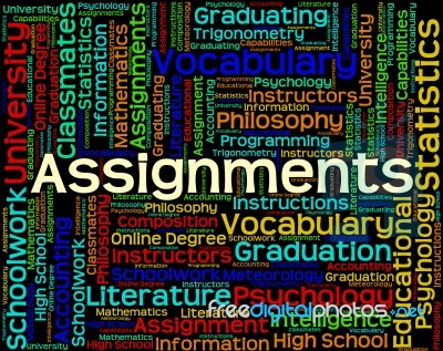 Assignments Word Represents Exercise Tasks And Undertaking Stock Image