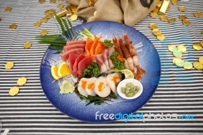 Assorted Japanese Sashimi Stock Photo