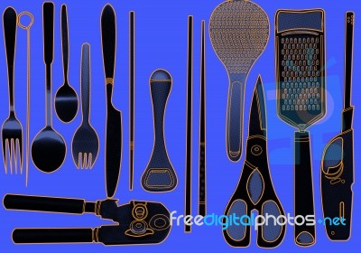 Assorted Kitchen Set Stock Image