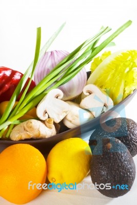 Assorted Vegetables And Fruits Stock Photo