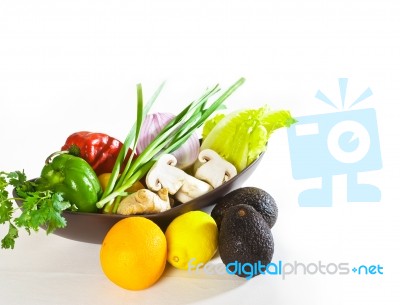 Assorted Vegetables And Fruits Stock Photo