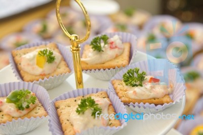 Assortment Of Canapes Stock Photo