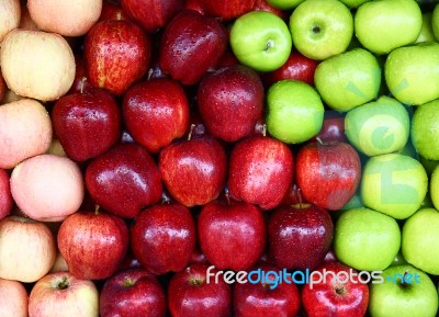 Assortment Of Red Green Apples Stock Photo