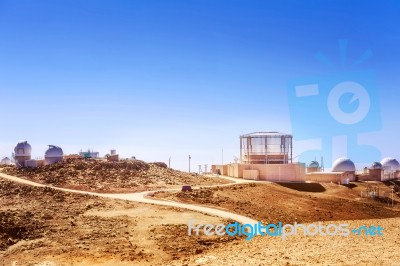 Astrological Observatory On Haleakala Volcano In Hawaii Stock Photo