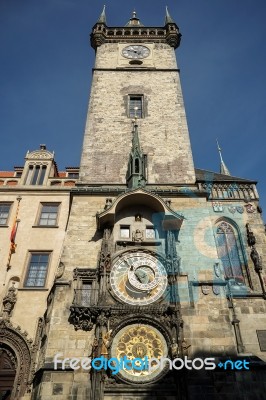 Astronomical Clock At The Old Town City Hall In Prague Stock Photo