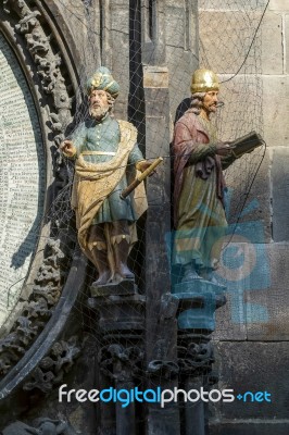 Astronomical Clock At The Old Town City Hall In Prague Stock Photo