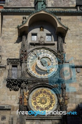 Astronomical Clock At The Old Town City Hall In Prague Stock Photo