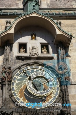 Astronomical Clock At The Old Town City Hall In Prague Stock Photo