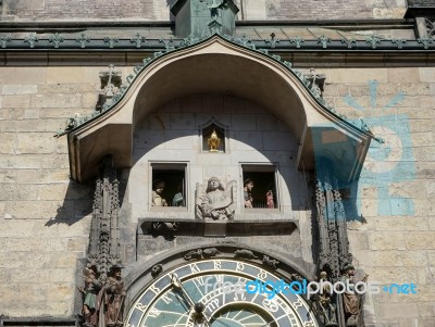 Astronomical Clock At The Old Town City Hall In Prague Stock Photo