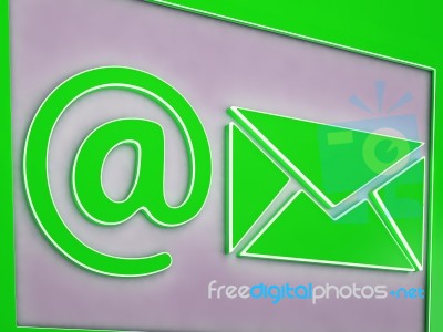 At Email Button Showing Online Messaging Stock Image