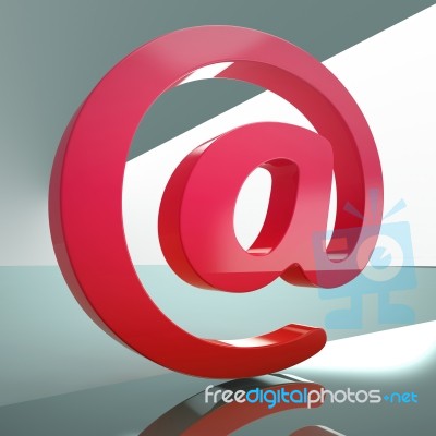 At Sign Means E-mail Symbol For Message Stock Image