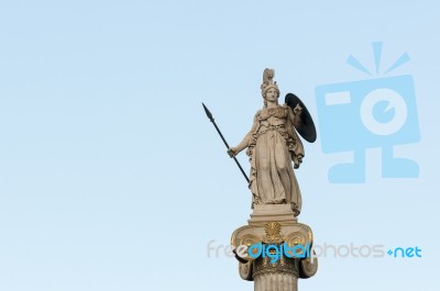 Athena Statue_left Space Stock Photo