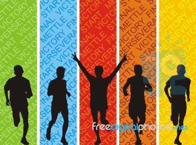 Athletes On A Colored Background Stock Image