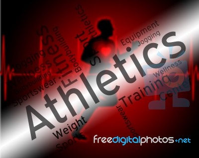 Athletics Word Represents Getting Fit And Aerobic Stock Image