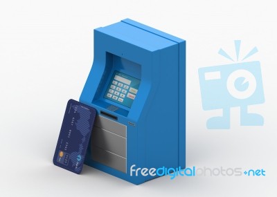 Atm Card With Machine Stock Image