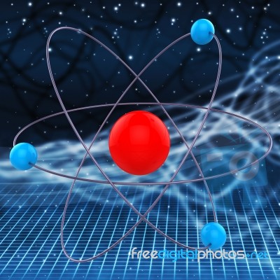 Atom Molecule Indicates Experiments Research And Chemical Stock Image