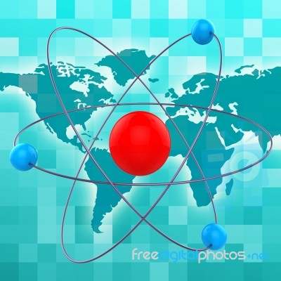 Atom Molecule Shows Chemical Atoms And Formula Stock Image