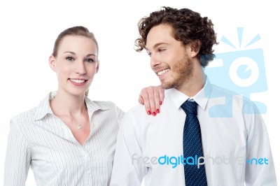 Attractive Business Colleagues Posing Stock Photo