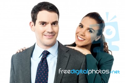 Attractive Business Couple Posing Together Stock Photo