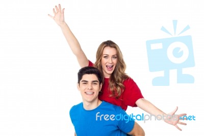 Attractive Couple Being Playful Stock Photo