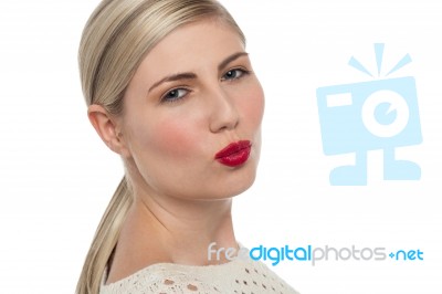 Attractive Girl About To Kiss You Stock Photo