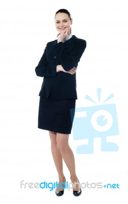 Attractive Smiling Corporate Lady Stock Photo