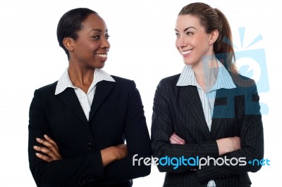 Attractive Smiling Female Executives Stock Photo